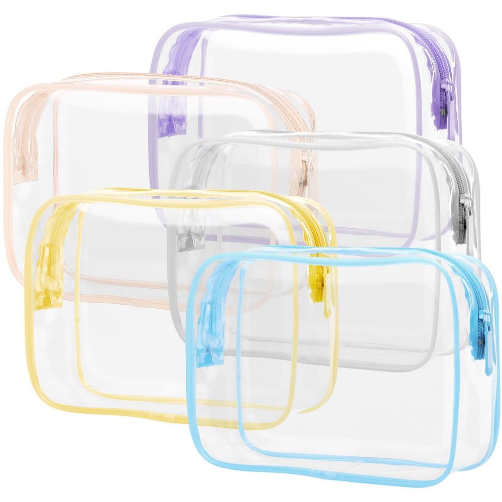 Clear Toiletry Bag, 5 Pack Tsa Approved Toiletry Bag Quart Size Bag, Travel🙀